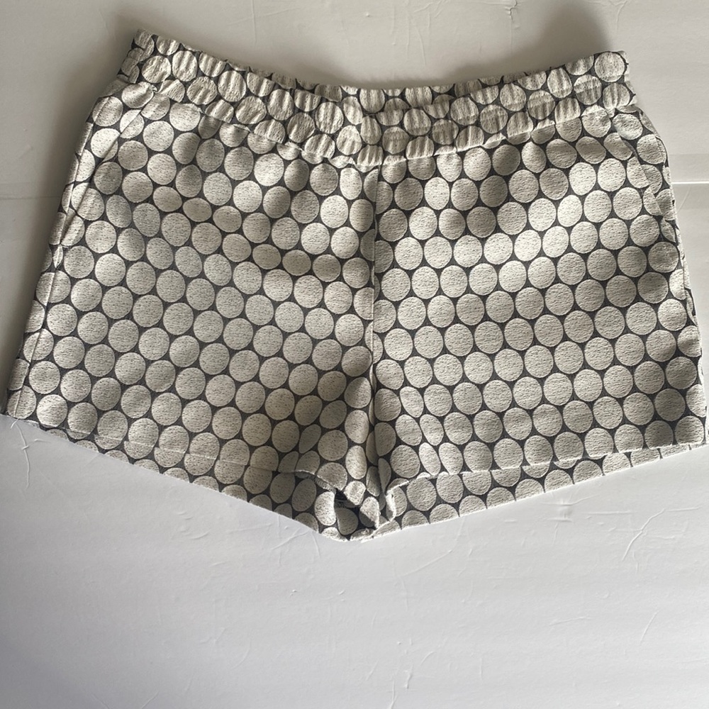 J. Crew white and Gray Big Polka Dots Chino Shorts Size 10